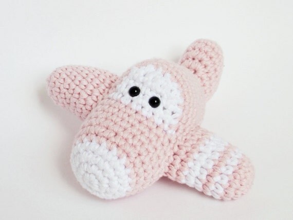 Amigurumi hakeln Baby Rassel Spielzeug Flugzeug von ByMarika