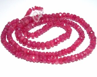Ruby Beads 3mm Hand Faceted Whole Strand 14.5 Inches One of a Kind Perfect Ready for Stringing in ti your own creation Necklace