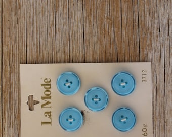 Vintage La Mode Buttons, Light Blue