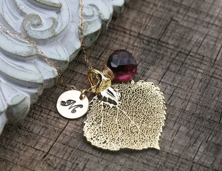 Gold Aspen Leaf NecklacePersonalized Aspen NecklaceAspen