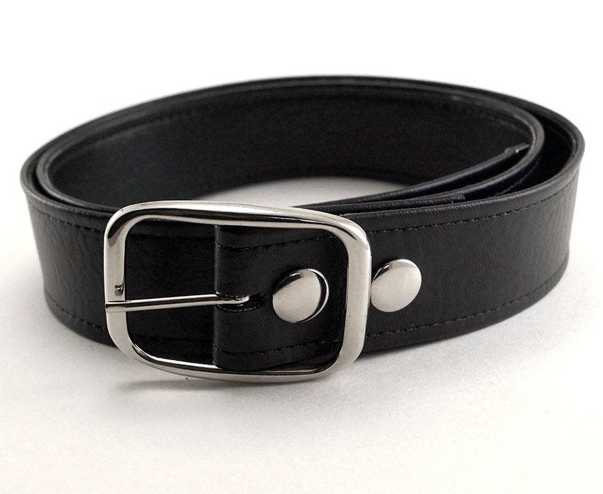 Plain Black Vegan Belt All Sizes in Stock Made in USA For