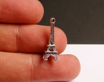 10 Eiffel tower charms - 3D - 24mm - hypoallergenic - 10 pcs - ASA32