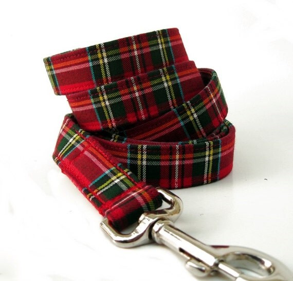 Red Tartan Dog Leash Scottie Plaid
