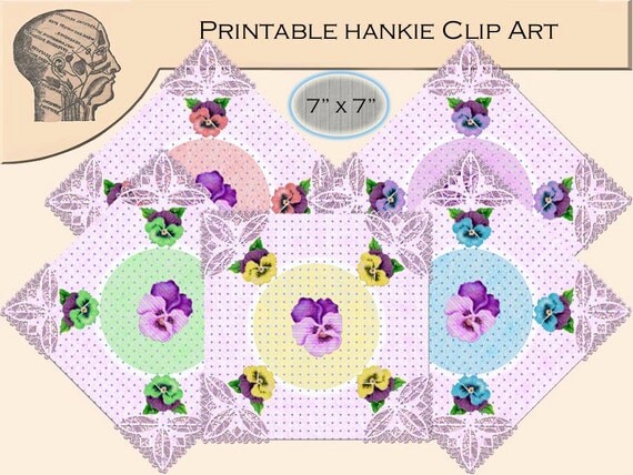 Printable Digital Hankie Handkerchiefs Clip Art by PaperPicker
