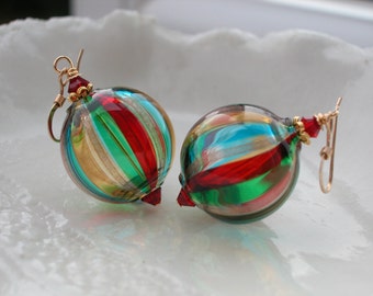 Venetian Murano Blown Glass Earrings