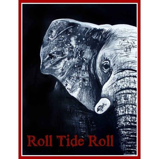 Roll Tide art PRINT from original painting 11x14