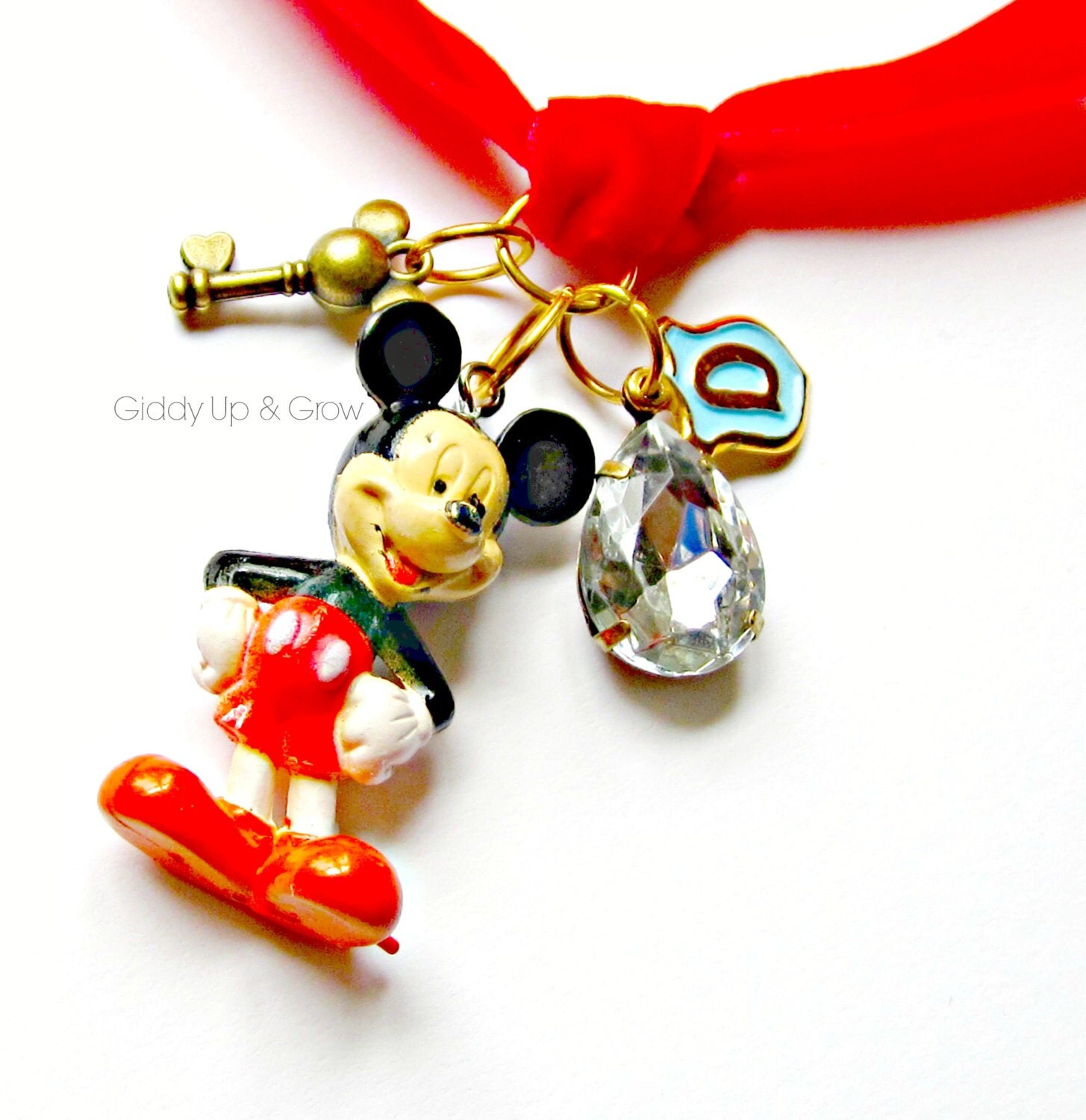 Mickey Mouse Necklace Vintage Mickey Charm by giddyupandgrow