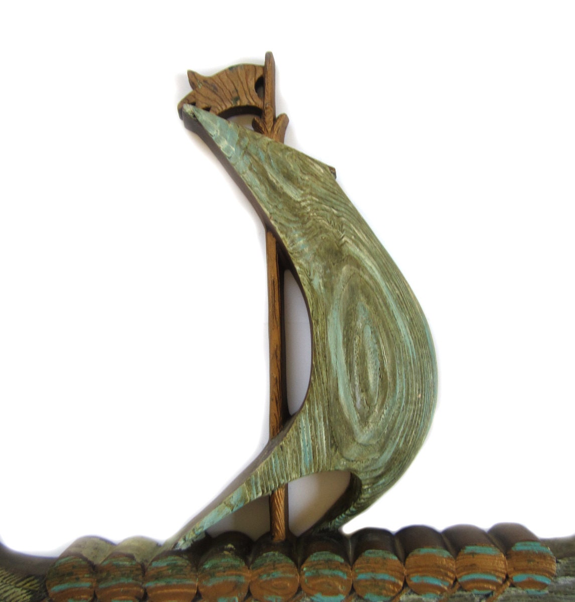 Vintage Burwood Viking Ship Wall Hanging Plaque Mid Century