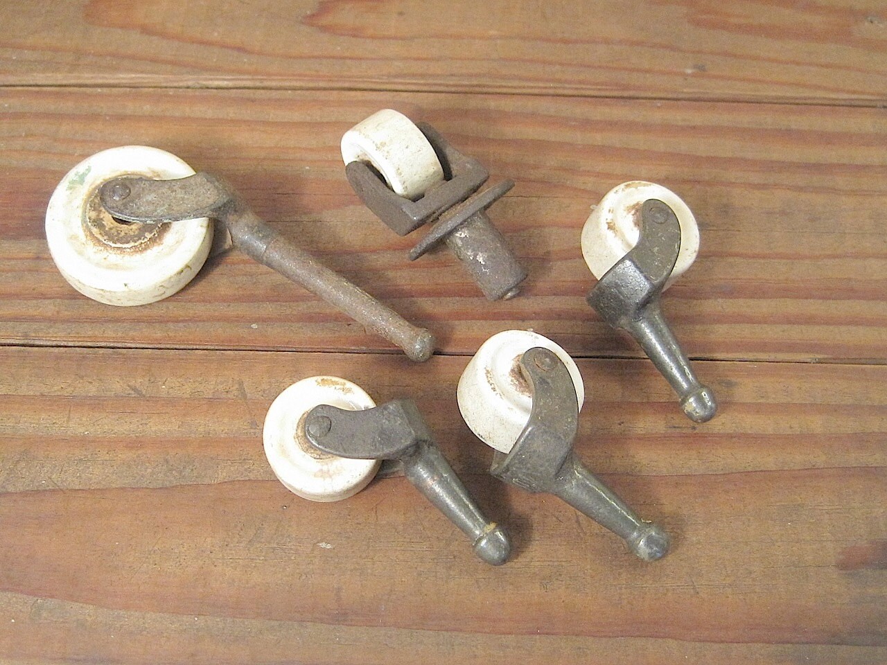 Five Vintage Porcelain Furniture Casters Haute Juice