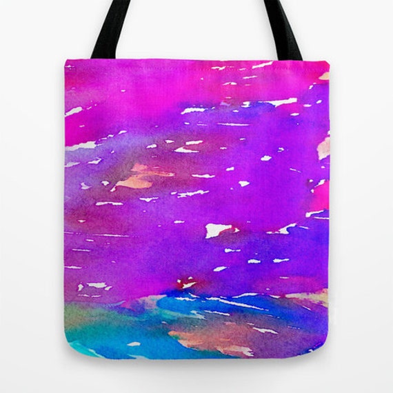 Art Tote Bag Abstract Watercolor Painting Shopping Bag