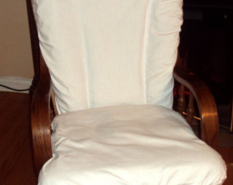 Nursery Glider Rocker SlipCover for your cushions -White Cotton or Your Choice Fabric