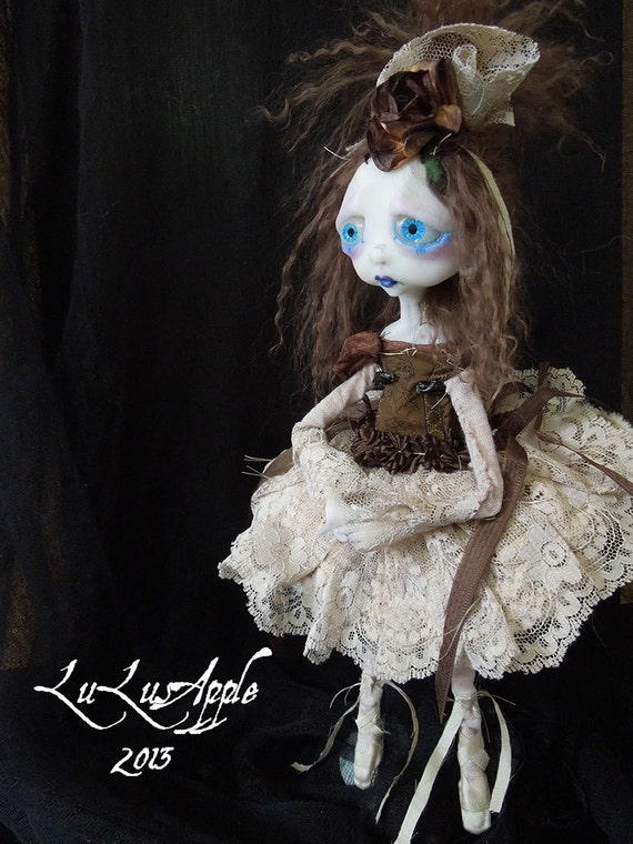 Ghost Art  Doll  creepy sad  doll  OOAK Claudine the by LuLusApple