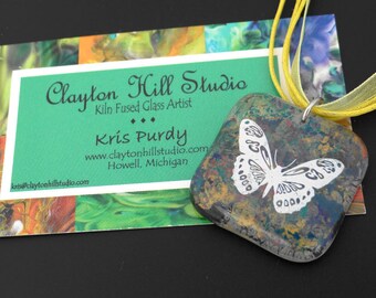 Butterfly Necklace - Fused Glass
