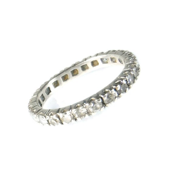 Art Deco Eternity Ring 1920s Vintage Paste Crystal by 20thCentury