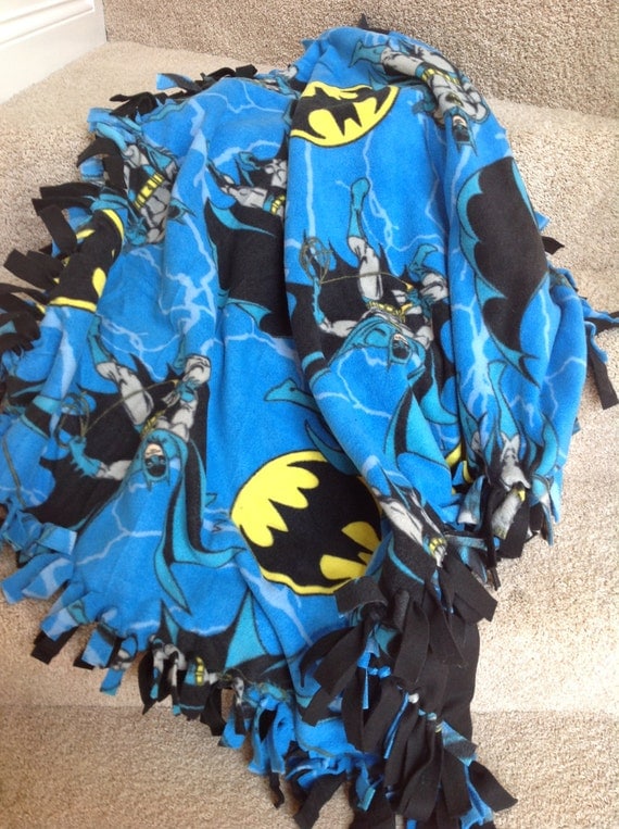 Batman fleece tie blanket/throw 43x55 child by LittleScholarBooks