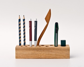 Office Organizer Pen Holder Pencil Holder Wooden Desk Organizer JACOB