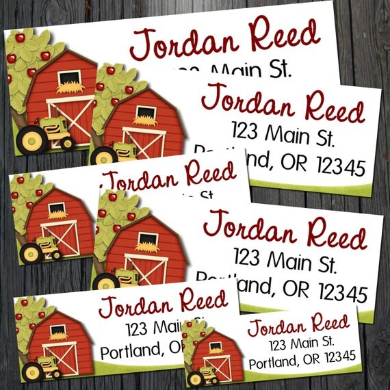 Barnyard Return Address Labels - Barnyard Birthday Il_570xn