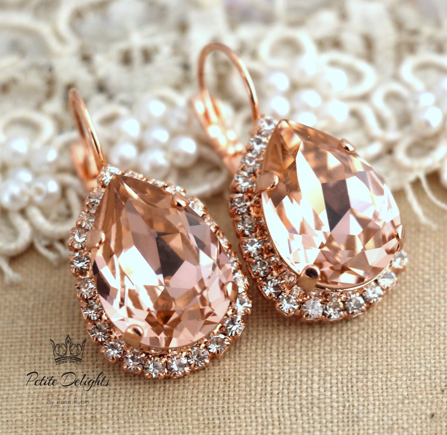 Blush Earrings Drop Earrings Swarovski Blush Drop