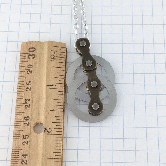 Double circle Bicycle chain necklace bicycle jewelry cycling