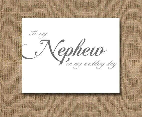 To My Nephew On My Wedding Day Card by RockCandieDesigns on Etsy