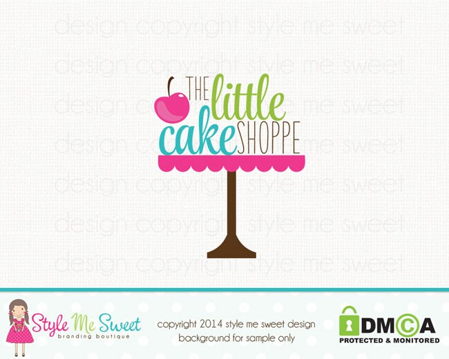 Premade Bakery Logo Cake Stand Logo Bakers Logo Design Baking