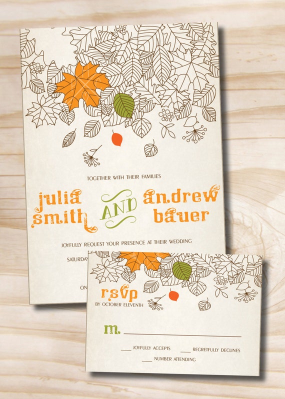 Fall Wedding Invitations And Rsvp Cards 9