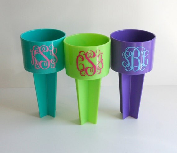 Items Similar To Personalized Beach Cup Holders Monogrammed Beach 