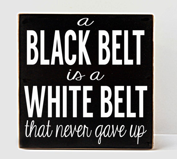 Black Belt Wood Sign Karate White Belt Karate Decor