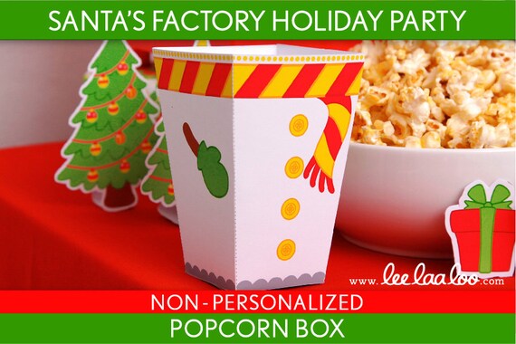 Santa’s Factory Holiday Party - Party Cones & Bonus: Hershey Kiss Labels NonPersonalized Printable // Santa’s Factory - H3Nj Il_570xn