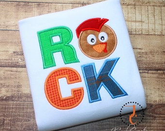 Boys Thanksgiving Shirt - Turkey Shirt, Thanksgiving Outfit, Baby Thanksgiving, Coordinating Sibling Outfits, Rock Shirt, Thanksgiving
