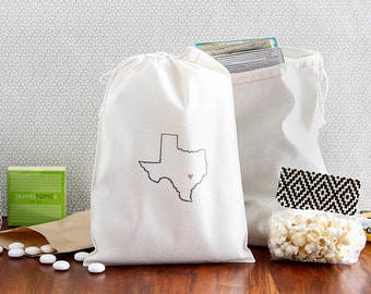 Texas Welcome Bags - State Outline Wedding Bags - Texas Party Favors - Texas Bachelorette Party - Texas Hangover Kit