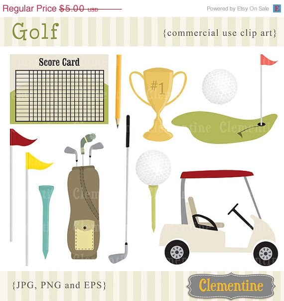 35% OFF SALE Golf clip art images, golf clipart, trophy clip art, royalty free clip art- Instant Download Il_570xn