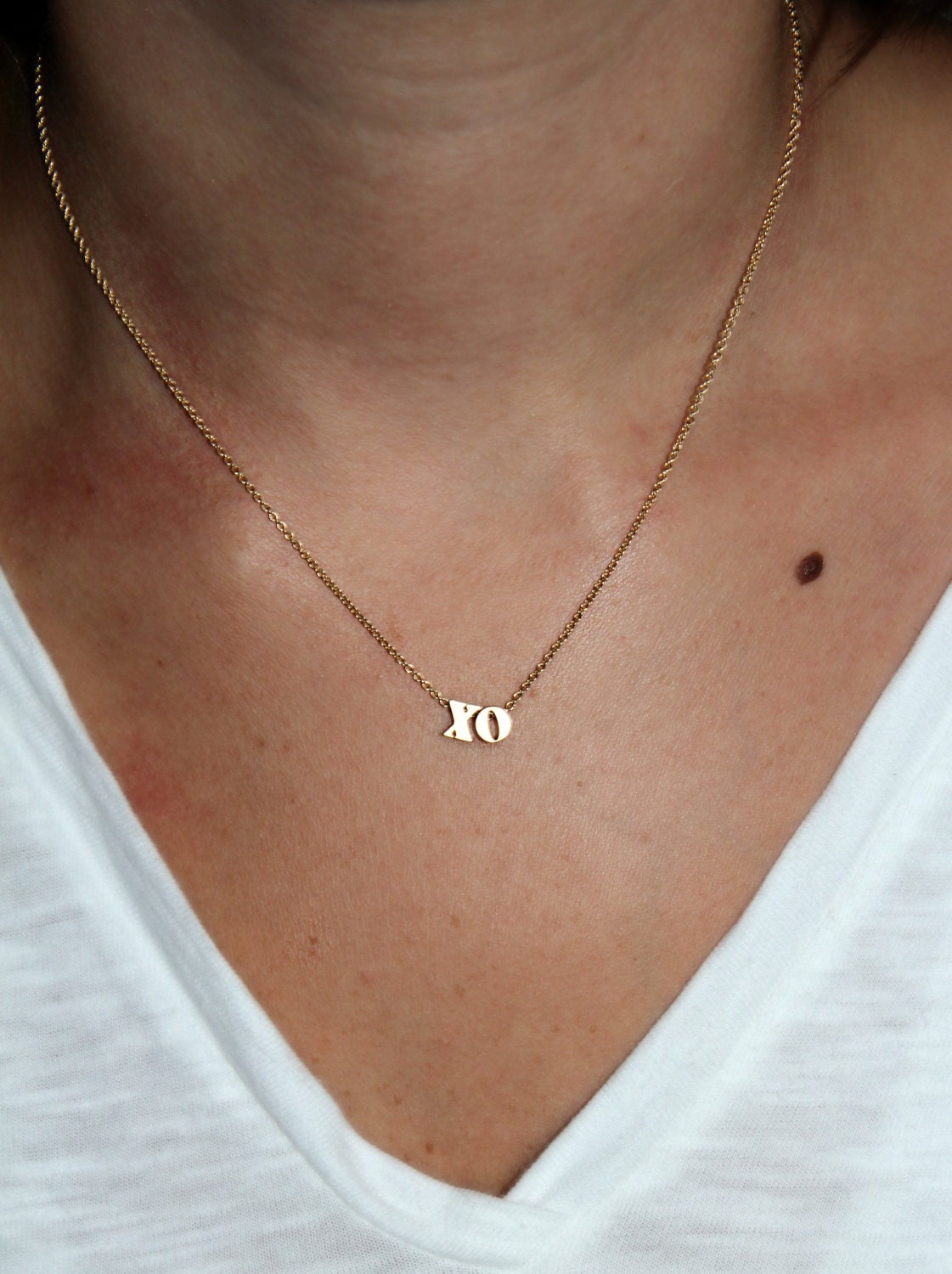 Dainty XO Necklace Dainty Gold Necklace Love by keepingitchic