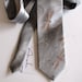 Men necktie grey, men neck tie hand painted dragonfly design - accessories for men OOAK ready to ship