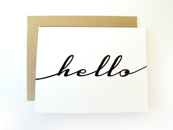 Items similar to Set Of 8 - Hello! Blank Note Cards on Etsy