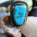 Huge Turquoise Ring Native American Sleeping Beauty 10.5 Vintage