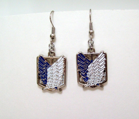 Items similar to Attack on Titan, earrings, geek, anime, anime earrings