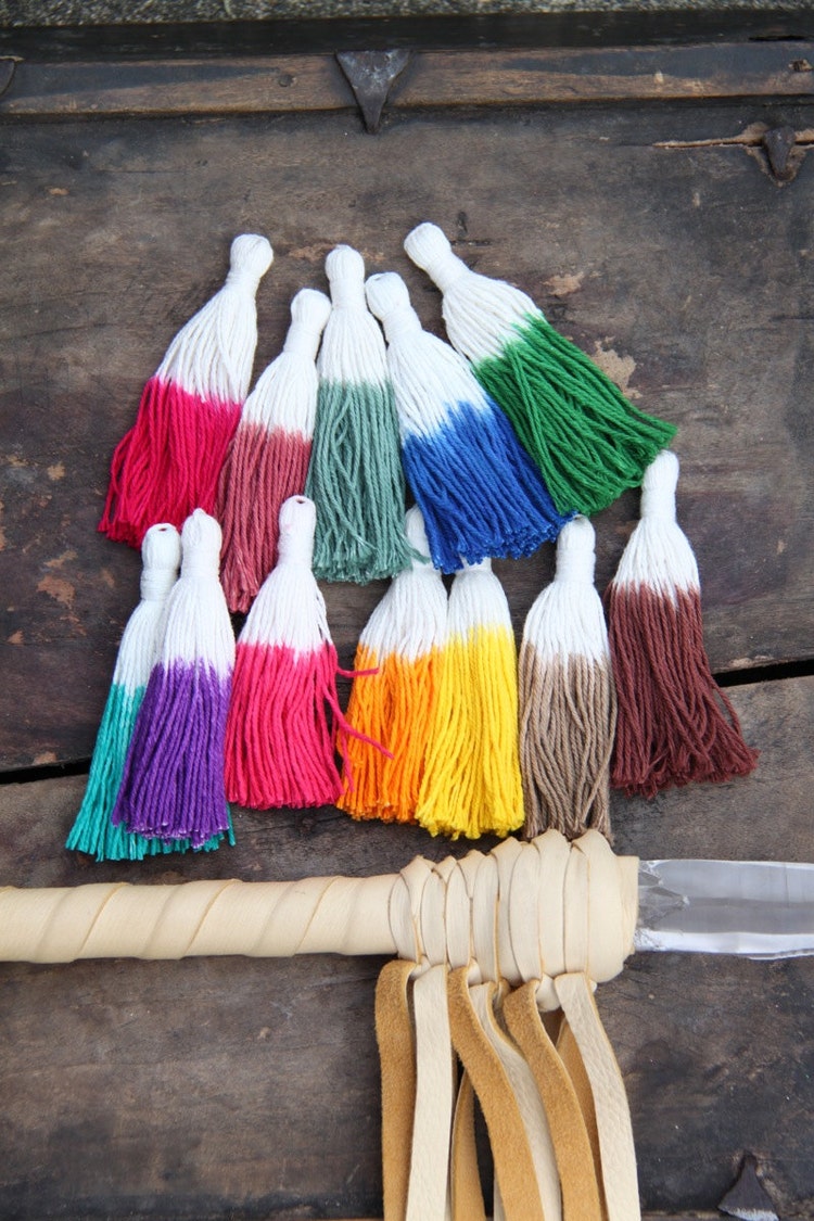 Dip Dye Tassels Tie Dyed Ombré Handmade Cotton by