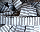 White glitter wonky stripes on grey 7/8" grosgrain ribbon- CHristmas/Valentines NEW Il_170x135