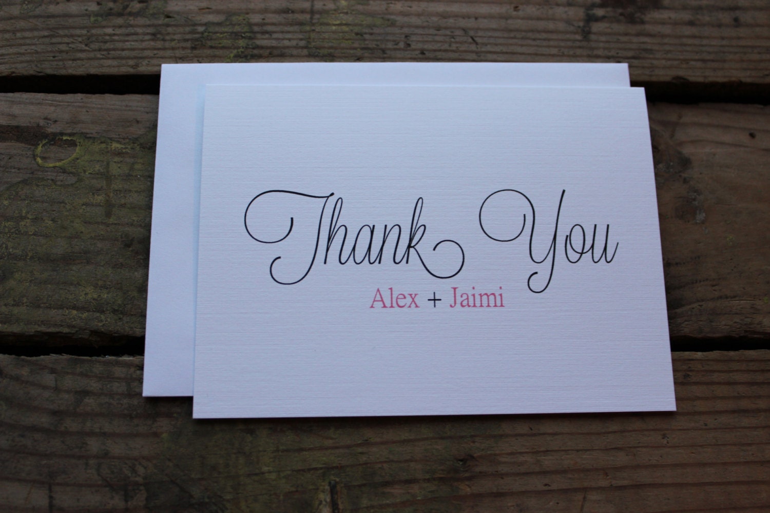 Wedding Thank You Cards with Envelopes / Custom Name Bride
