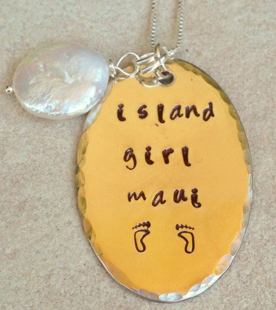 Items similar to necklace,maui,island girl necklace,honolulu,kauai