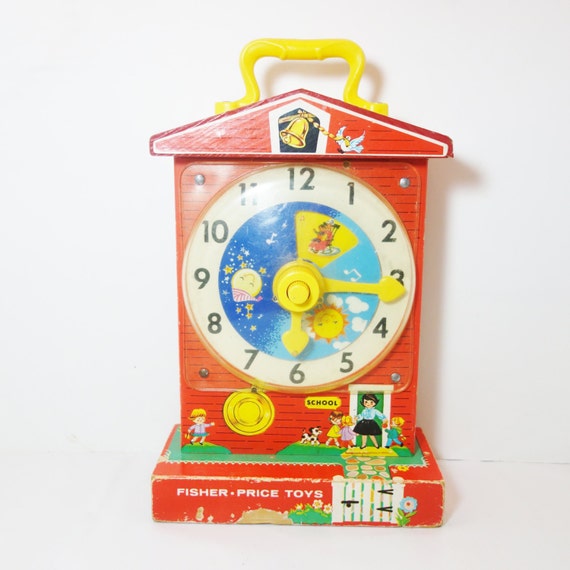 Vintage Fisher Price Musical Clock Learning toy Music toy