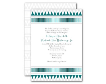 Items similar to neon tribal wedding invitation - printable file ...