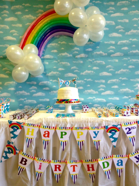 Printable Rainbow Birthday Party Package Il_570xn