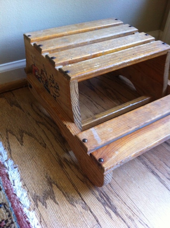 Vintage child's step stool seat reserved
