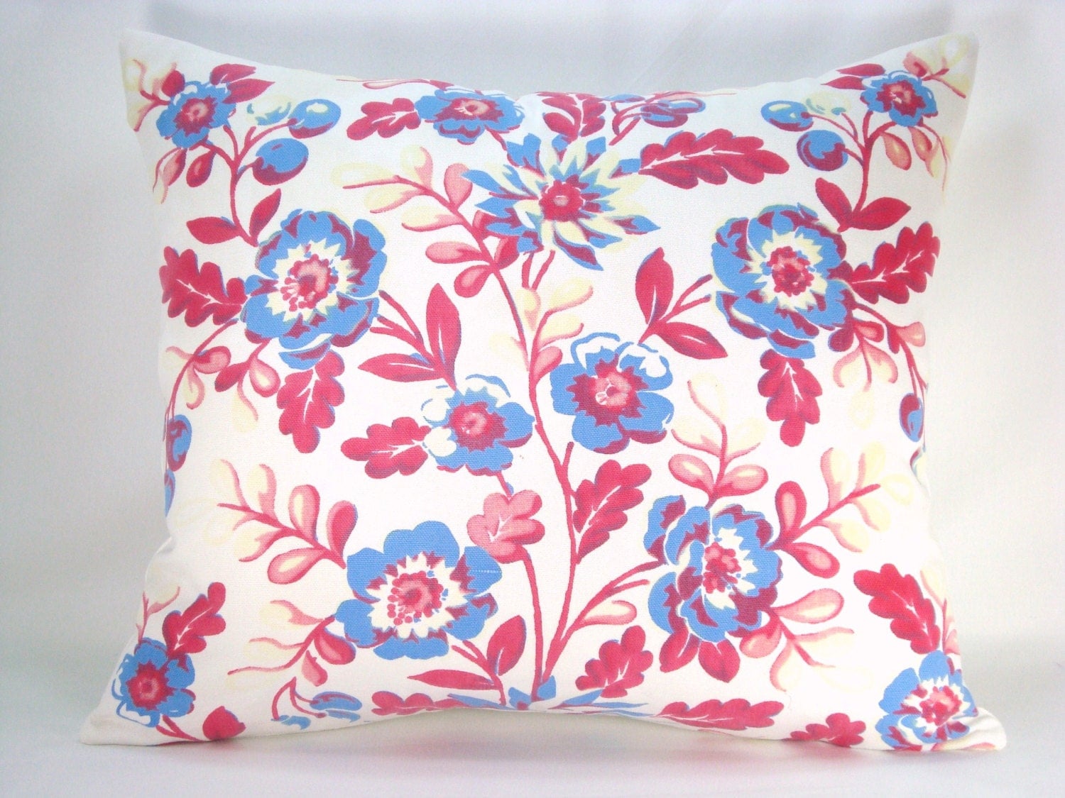 Decorative Lumbar Pillow Accent Pillow Red White and Blue