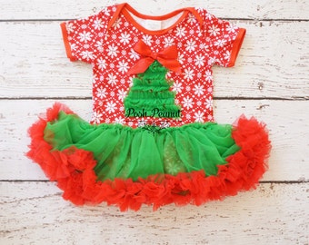 Baby Christmas tutu dress- Baby christmas Outfit - Baby Christmas ...