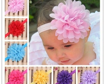 Set of 20 pcs Baby Headband, Flower Headband, Chiffon Headband, Girl Headband, infant Headband, 17 colors to choose, you pick colors