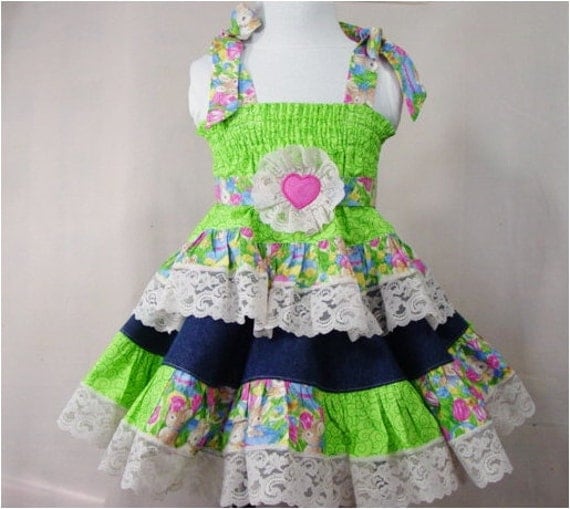 Easter 4T Handmade Baby Girl Toddler Dress Outfit Boutique