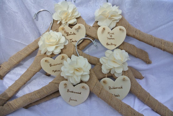 Name Wedding  Dress  Hanger  Bridesmaids  Gifts Rustic by JCBees